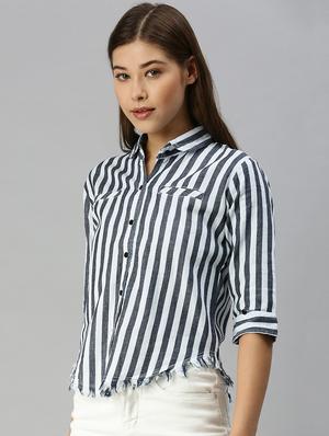 shirt collar striped regular shirt - 18390864 - Standard Image - 2