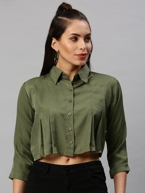 shirt collar solid regular shirt - 18390868 - Standard Image - 1