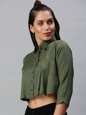 shirt collar solid regular shirt - 18390868 - Standard Image - 2