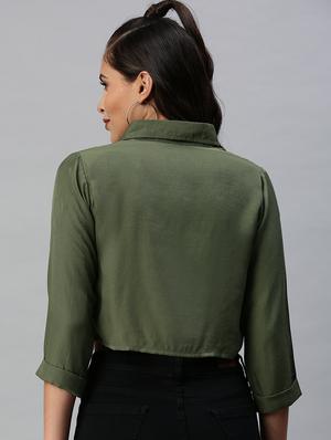 shirt collar solid regular shirt - 18390868 - Standard Image - 3