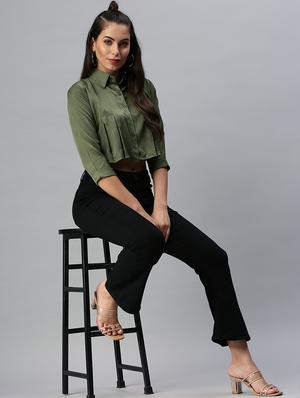 shirt collar solid regular shirt - 18390868 - Standard Image - 4