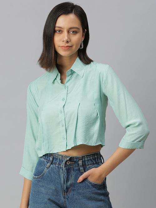 shirt collar solid regular shirt - 18390869 - Standard Image - 1