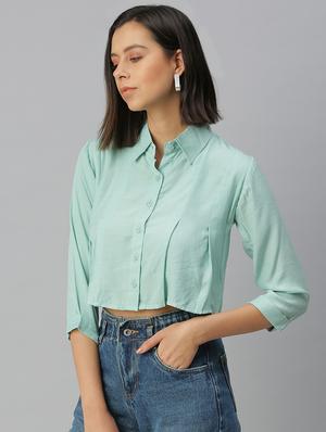 shirt collar solid regular shirt - 18390869 - Standard Image - 2