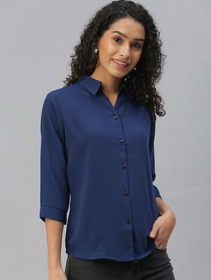 shirt collar solid regular shirt - 18390872 - Standard Image - 2