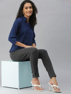 shirt collar solid regular shirt - 18390872 - Standard Image - 4