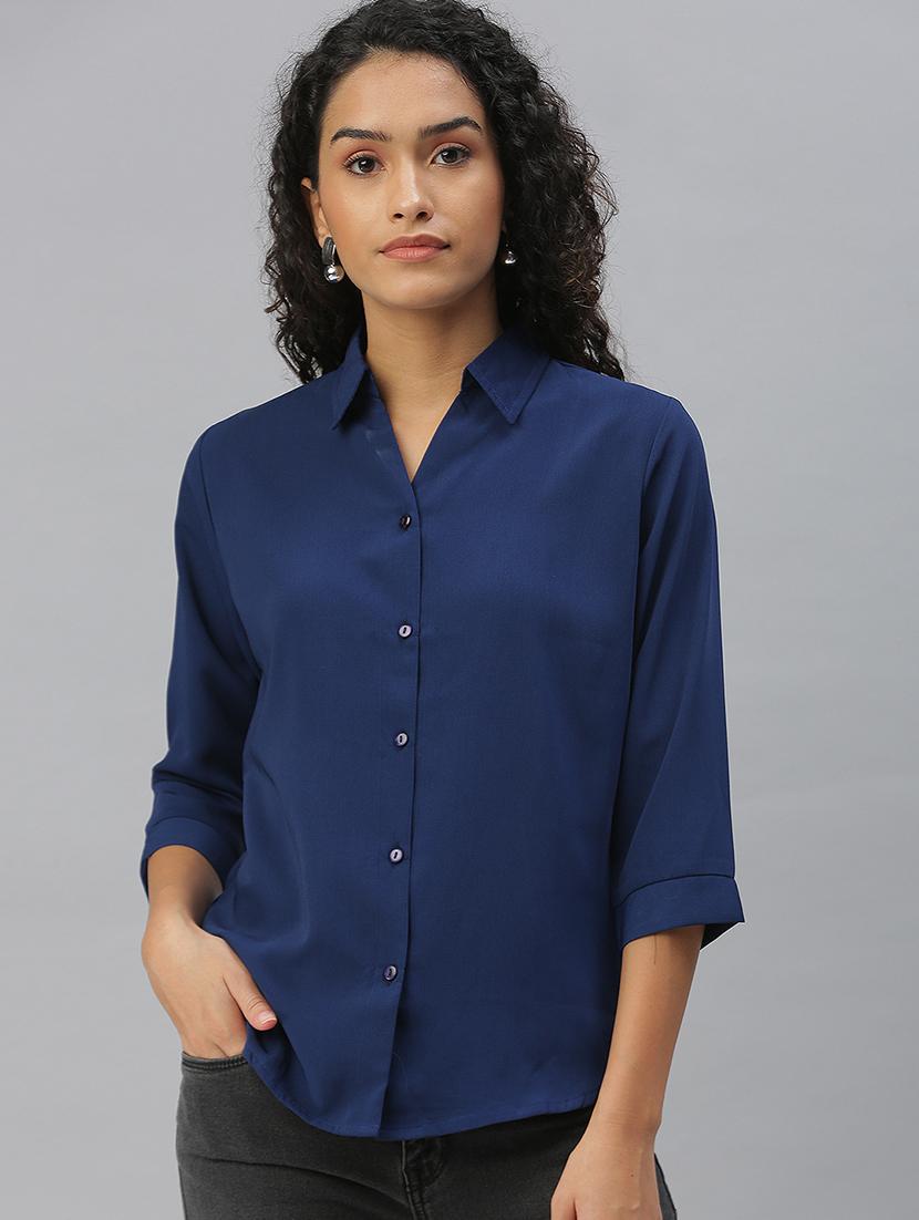 shirt collar solid regular shirt - 18390872 - Zoom Image - 1