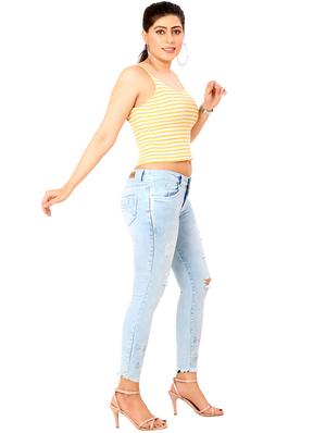 mid rise distress washed jean - 18391019 - Standard Image - 3