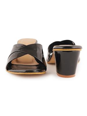black synthetic slip on sandals - 18391559 - Standard Image - 2