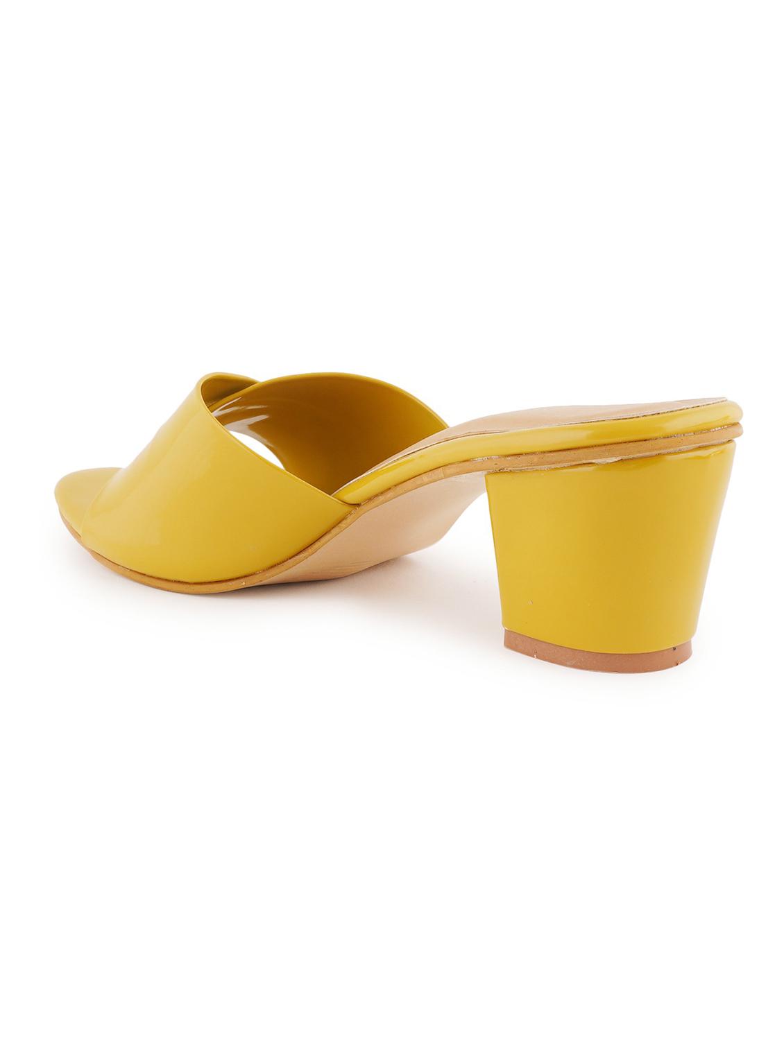 yellow synthetic slip on sandals - 18391560 - Zoom Image - 2