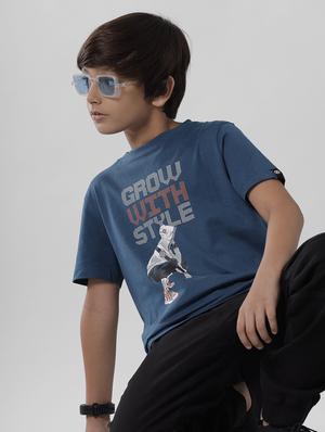 blue printed regular tee - 18391618 - Standard Image - 5