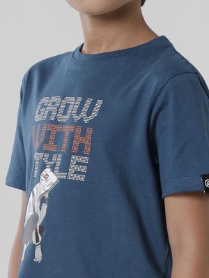 blue printed regular tee - 18391618 - Standard Image - 6