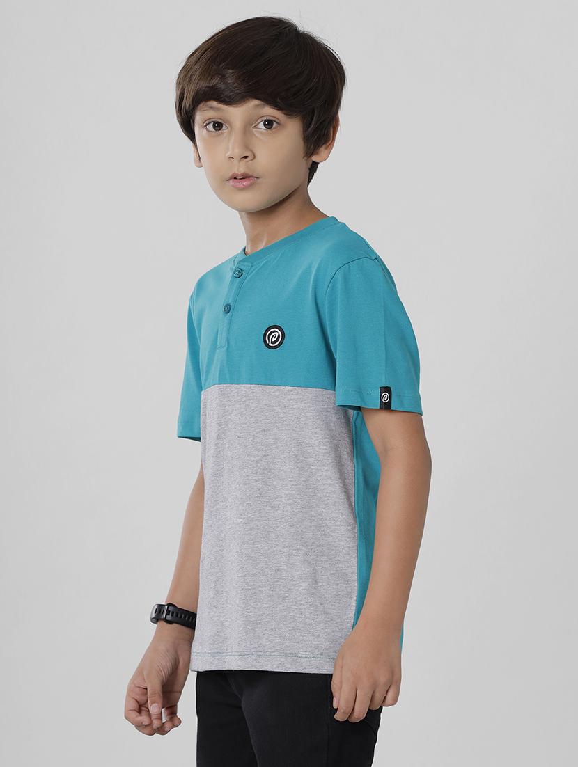 green color block regular t-shirt - 18391619 - Zoom Image - 2