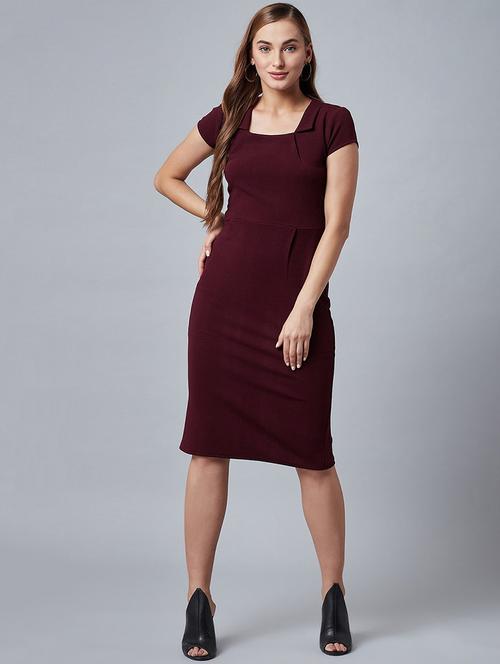 cap sleeved solid bodycon dress - 18391926 - Very Small Image - 1