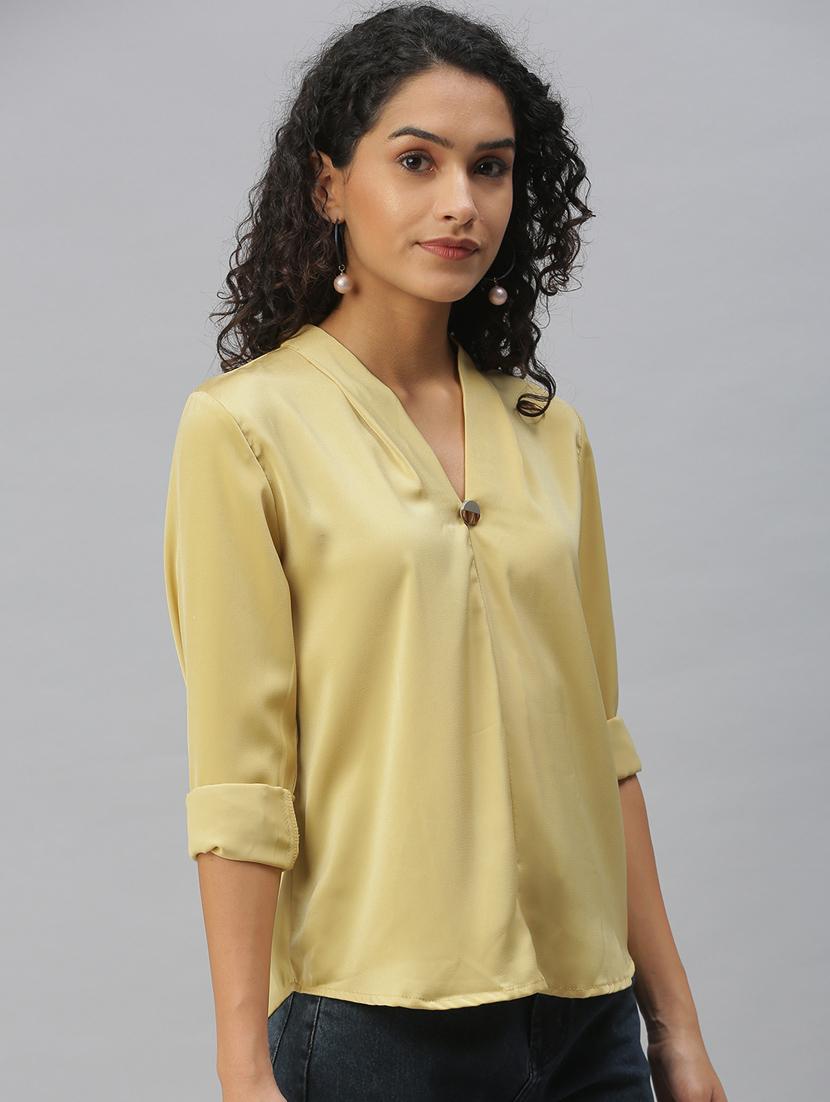 v-neck solid regular top - 18392031 - Zoom Image - 2