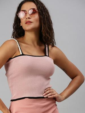 sleeveless solid crop top - 18392065 - Standard Image - 4