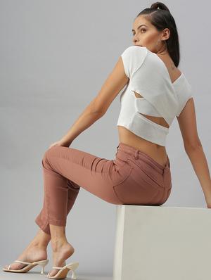 v-neck solid open back & tie top - 18392107 - Standard Image - 5