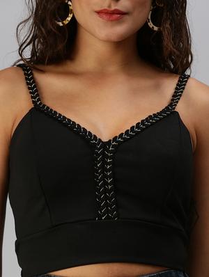 shoulder strap solid crop top - 18392284 - Standard Image - 5