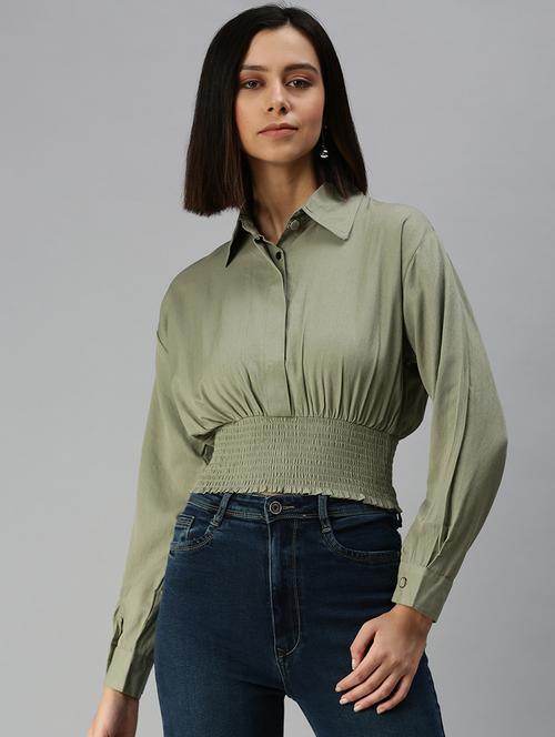 long sleeved solid regular top - 18392329 - Standard Image - 1