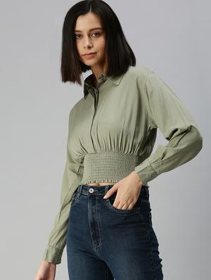 long sleeved solid regular top - 18392329 - Standard Image - 2