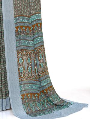 multi colored crepe printed saree with blouse - 18392850 - Standard Image - 4