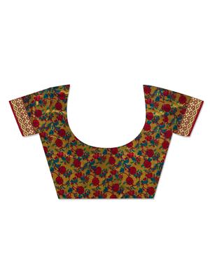 multi colored silk blend printed saree with blouse - 18392867 - Standard Image - 5