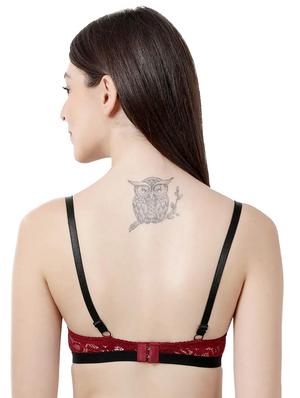 maroon lace plunge bra - 18393160 - Standard Image - 3