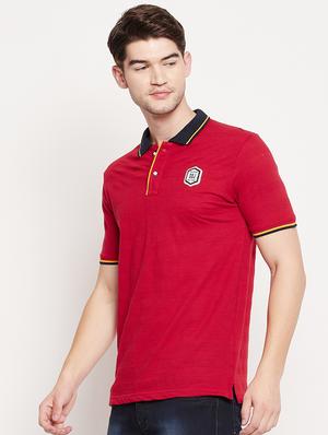 red solid polo t-shirt - 18393193 - Standard Image - 2