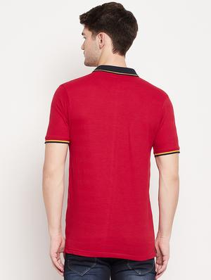 red solid polo t-shirt - 18393193 - Standard Image - 3