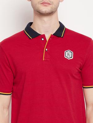 red solid polo t-shirt - 18393193 - Standard Image - 4