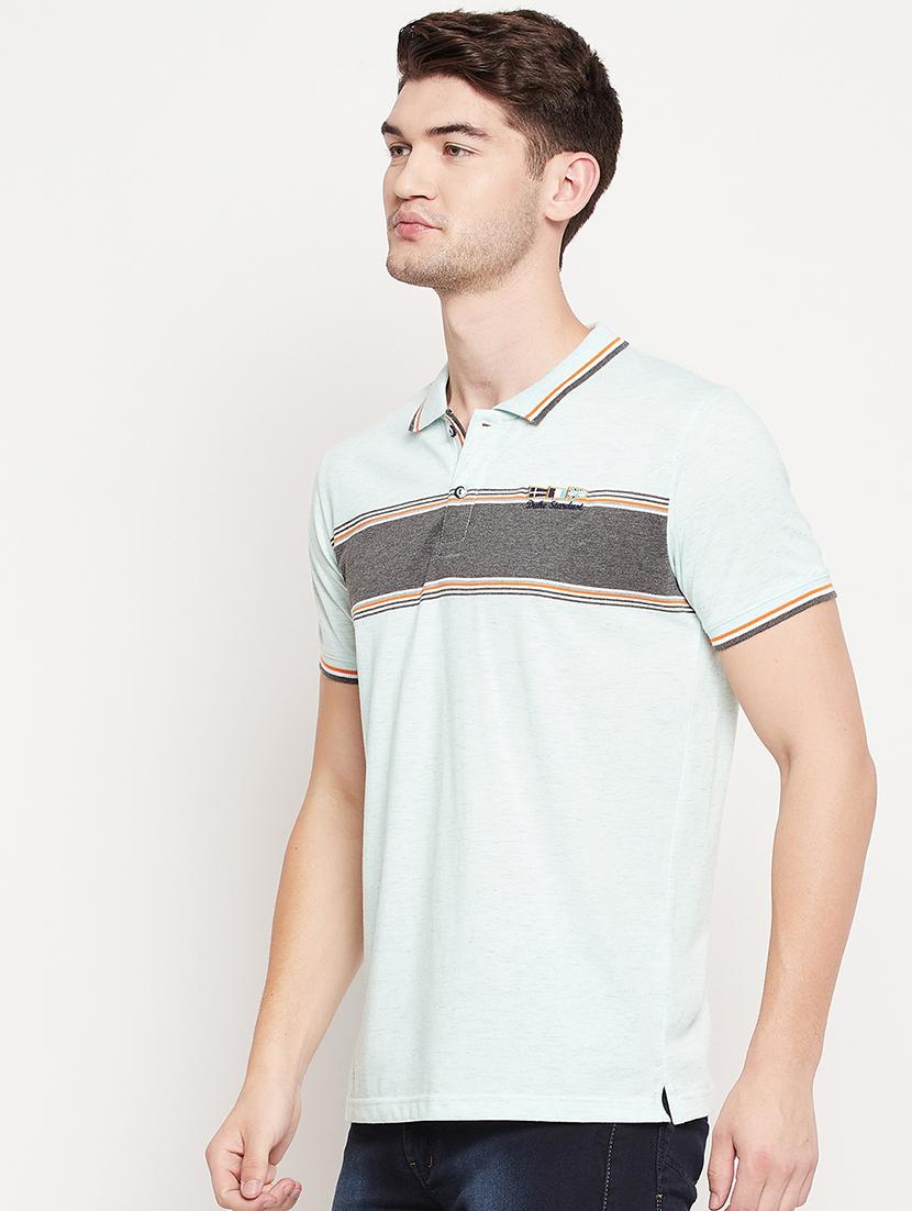 light-blue striped polo t-shirt - 18393219 - Zoom Image - 2