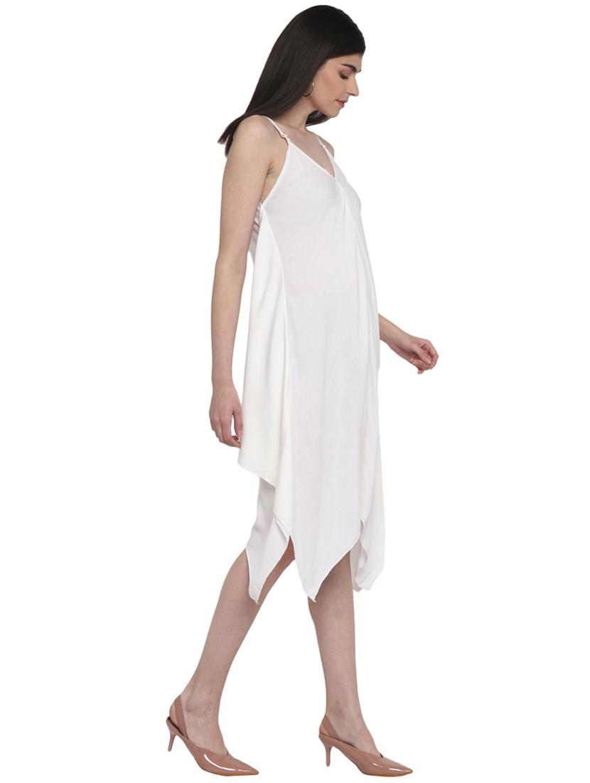 cami neck solid asymmetric dress - 18393305 - Zoom Image - 2