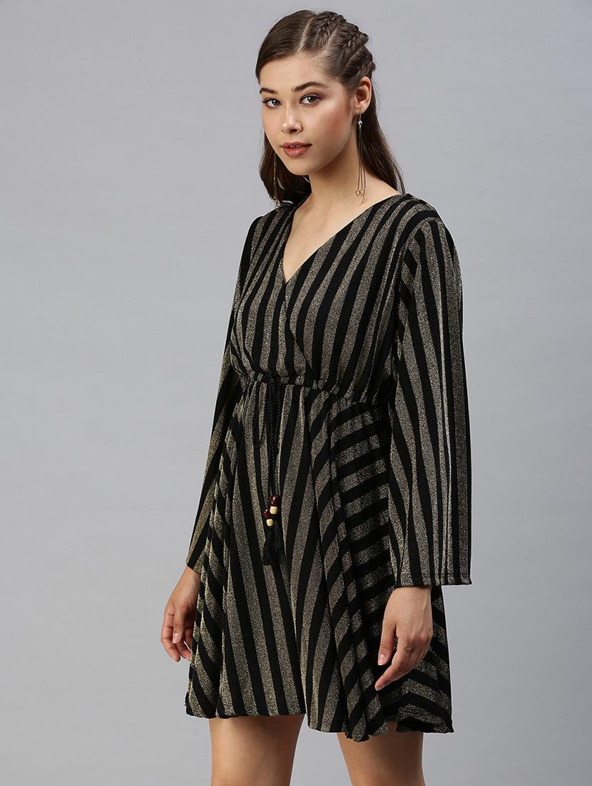 v-neck striped empire line dress - 18393329 - Zoom Image - 2