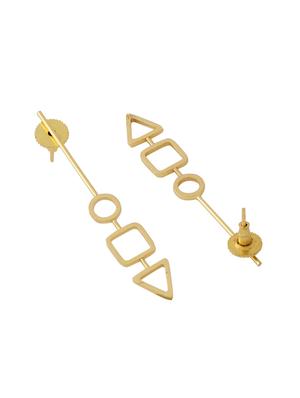 gold brass studs earring - 18393359 - Standard Image - 4