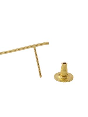 gold brass studs earring - 18393359 - Standard Image - 5