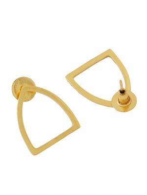 gold brass studs earring - 18393391 - Standard Image - 4