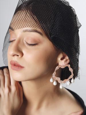 pink brass studs earring - 18393393 - Standard Image - 6