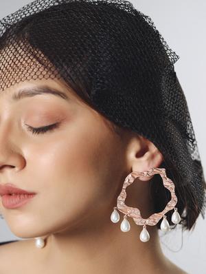 pink brass studs earring - 18393393 - Standard Image - 9