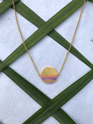 gold brass short necklace - 18393456 - Standard Image - 3