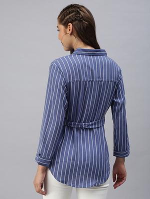 long sleeved striped regular shirt - 18393460 - Standard Image - 3