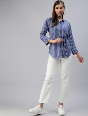 long sleeved striped regular shirt - 18393460 - Standard Image - 4