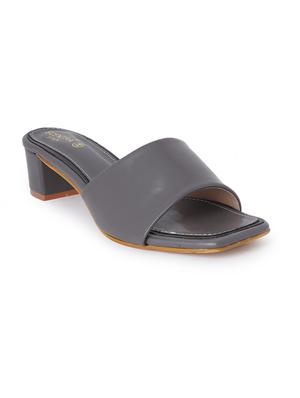 grey synthetic slip on sandals - 18393504 - Standard Image - 2