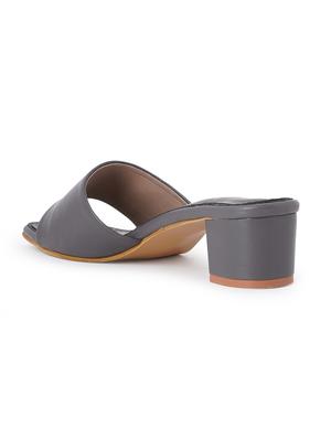 grey synthetic slip on sandals - 18393504 - Standard Image - 4