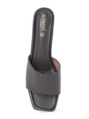 grey synthetic slip on sandals - 18393504 - Standard Image - 5
