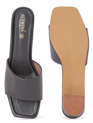 grey synthetic slip on sandals - 18393504 - Standard Image - 6