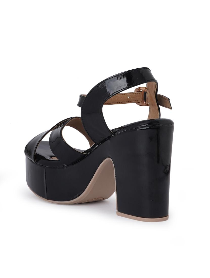 black synthetic slip on sandals - 18393510 - Zoom Image - 4