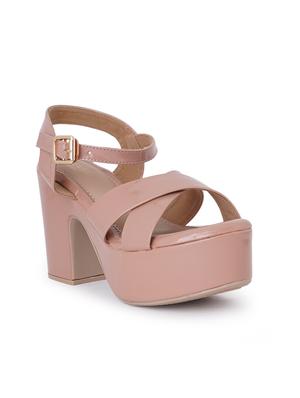nude synthetic slip on sandals - 18393511 - Standard Image - 2