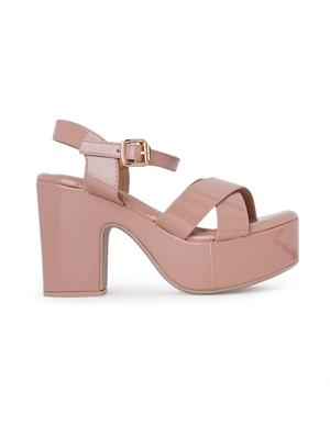 nude synthetic slip on sandals - 18393511 - Standard Image - 3
