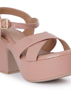 nude synthetic slip on sandals - 18393511 - Standard Image - 6