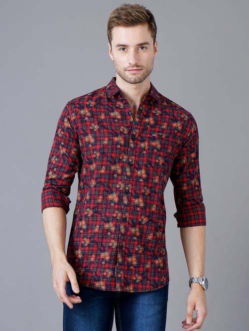 red checkered casual shirt - 18393610 - Standard Image - 1