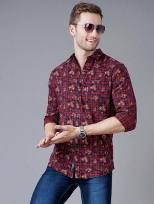 red checkered casual shirt - 18393610 - Standard Image - 2